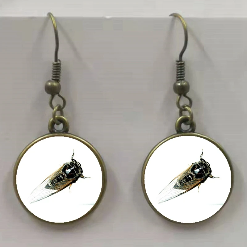 Модные психоделические серьги цикады с насекомыми на удачу уникальные супер