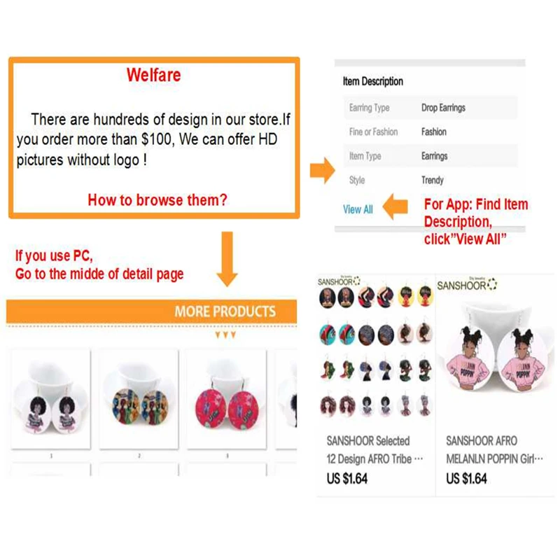 Серьги SANSHOOR из черного дерева "Афро" со стилизованной картой Африки в красных, зеленых и желтых тонах в качестве подарка на Рождество для женщин, 1 пара.