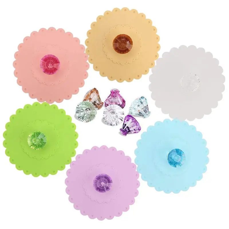 Круглая крышка для кружки пищевого класса с алмазным покрытием (набор из 6)