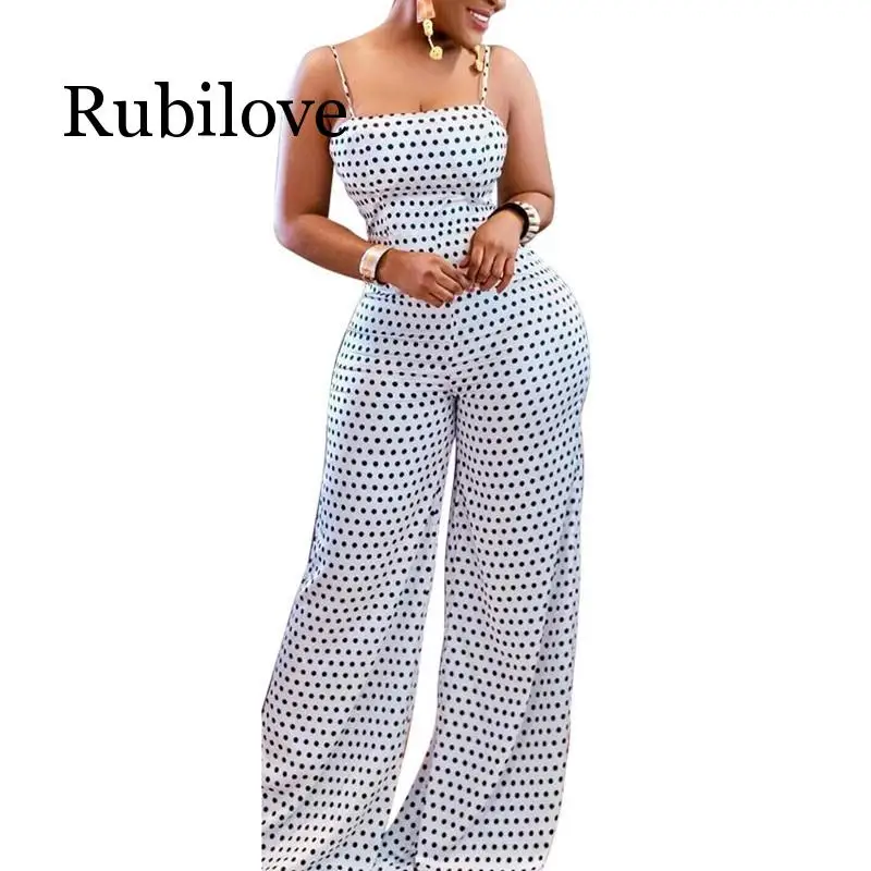 

Женский свободный комбинезон Rubilove, белый Повседневный пляжный комбинезон с завышенной талией, круглым вырезом и принтом, на бретельках