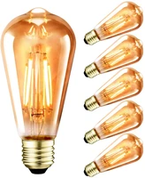 4xe27 220v 110v led retro lamp 6w 8w edison light bulb st64 vintage decoration bombillas led filament ampoule incandescent bulb