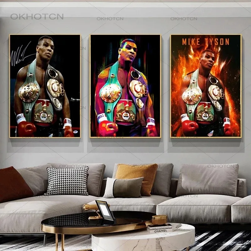 

Vintage Art Muhammad Ali Canvas Painting Famous Boxer Inspirational Quotes Art Poster Graffiti Print Picture for Living Room