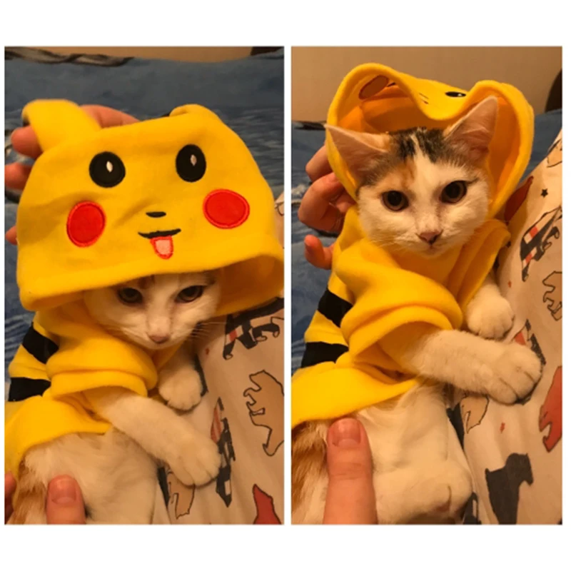 SUPREPET Костюм Кошки Cute Pet Одежда Пикачу Косплей Одежда Осень Зима Одежда для Кошек Главная Пижама Щенок Толстовка С Капюшоном Собака Пальто