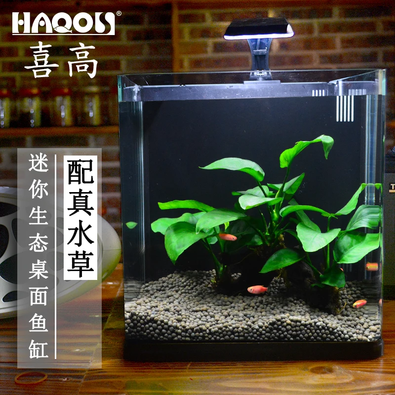 15% креативный Настольный ультратонкий стеклянный аквариум для рыб Betta Aquaponic