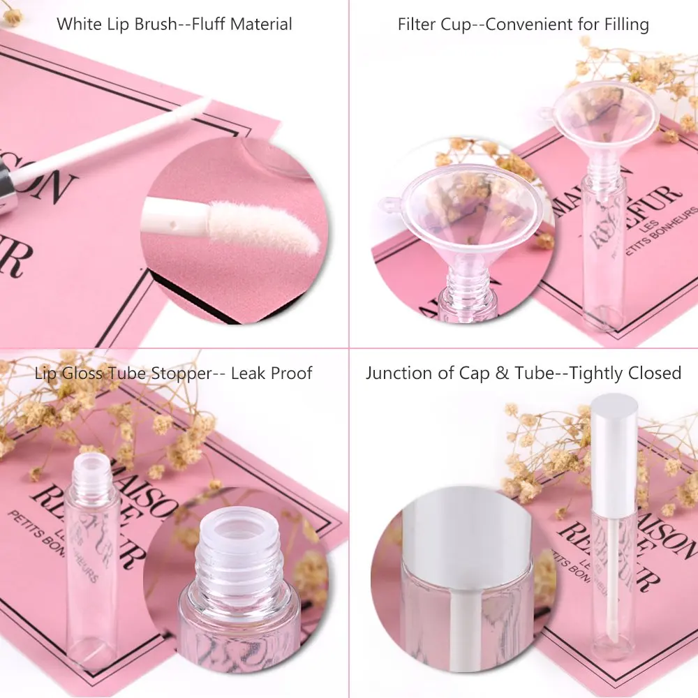 10 шт. мл Пустые контейнеры для блеска губ серебряная крышка наконечник кисти