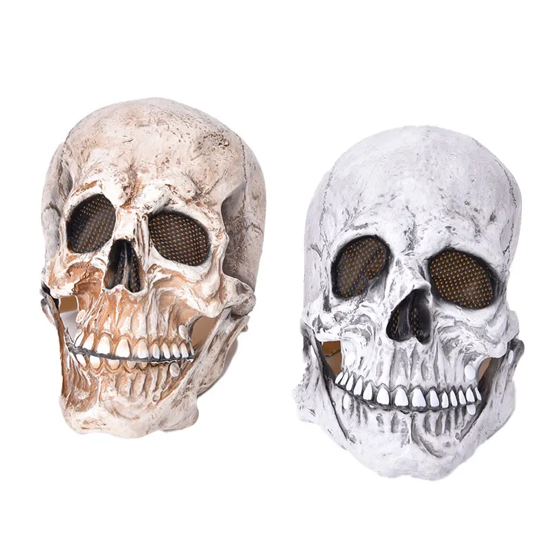 Full Head Skull Mask Helmet With Movable Jaw Halloween Party Prop Latex Headgear | Дом и сад
