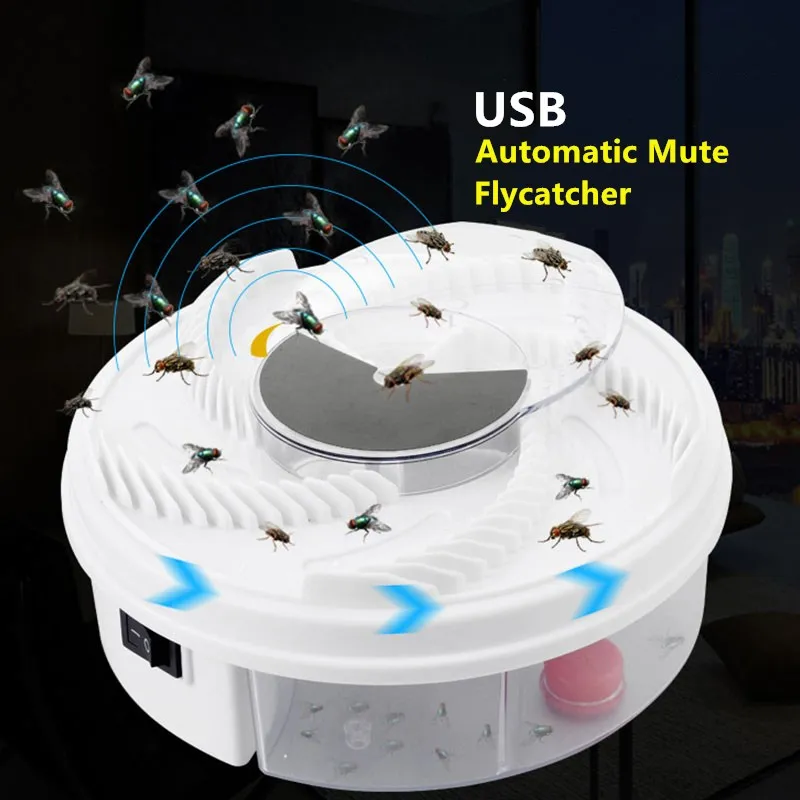 

Электрическая ловушка для мух с USB, автоматическая эффективная ловушка для мух, контроль ловли насекомых, артефакты, отпугиватель, убийца ле...