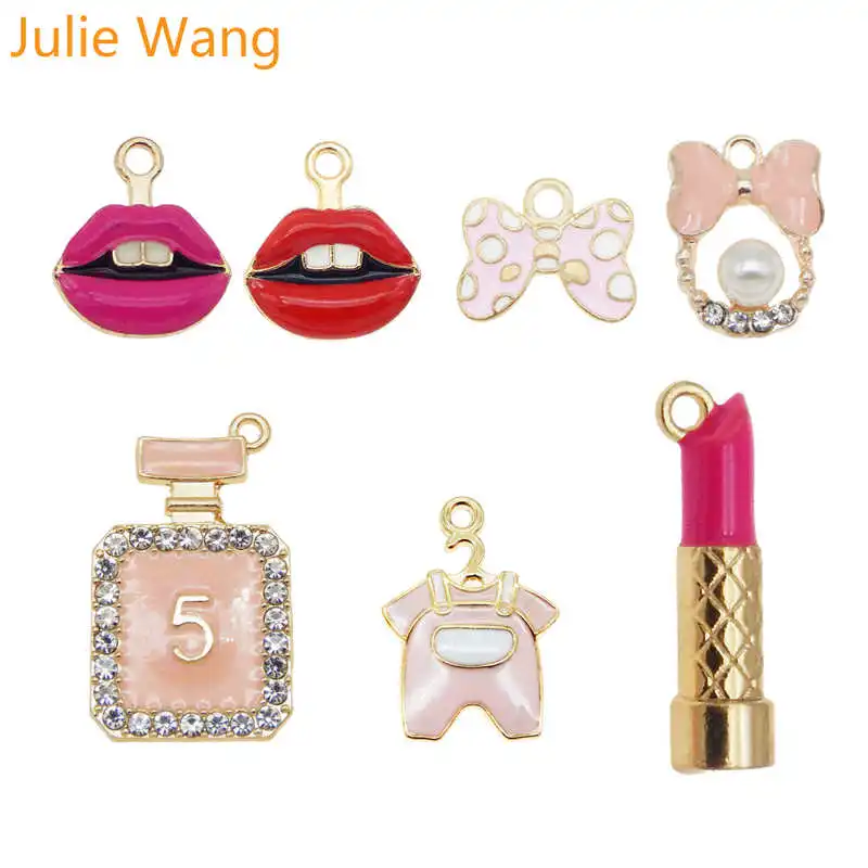 Julie Wang 7 шт. Смешанные Подвески из сплава для девушек серия Розовая ткань