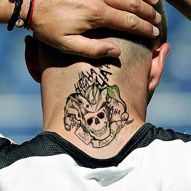 Водонепроницаемые временные тату наклейки Череп Клоун буквы флэш-тату