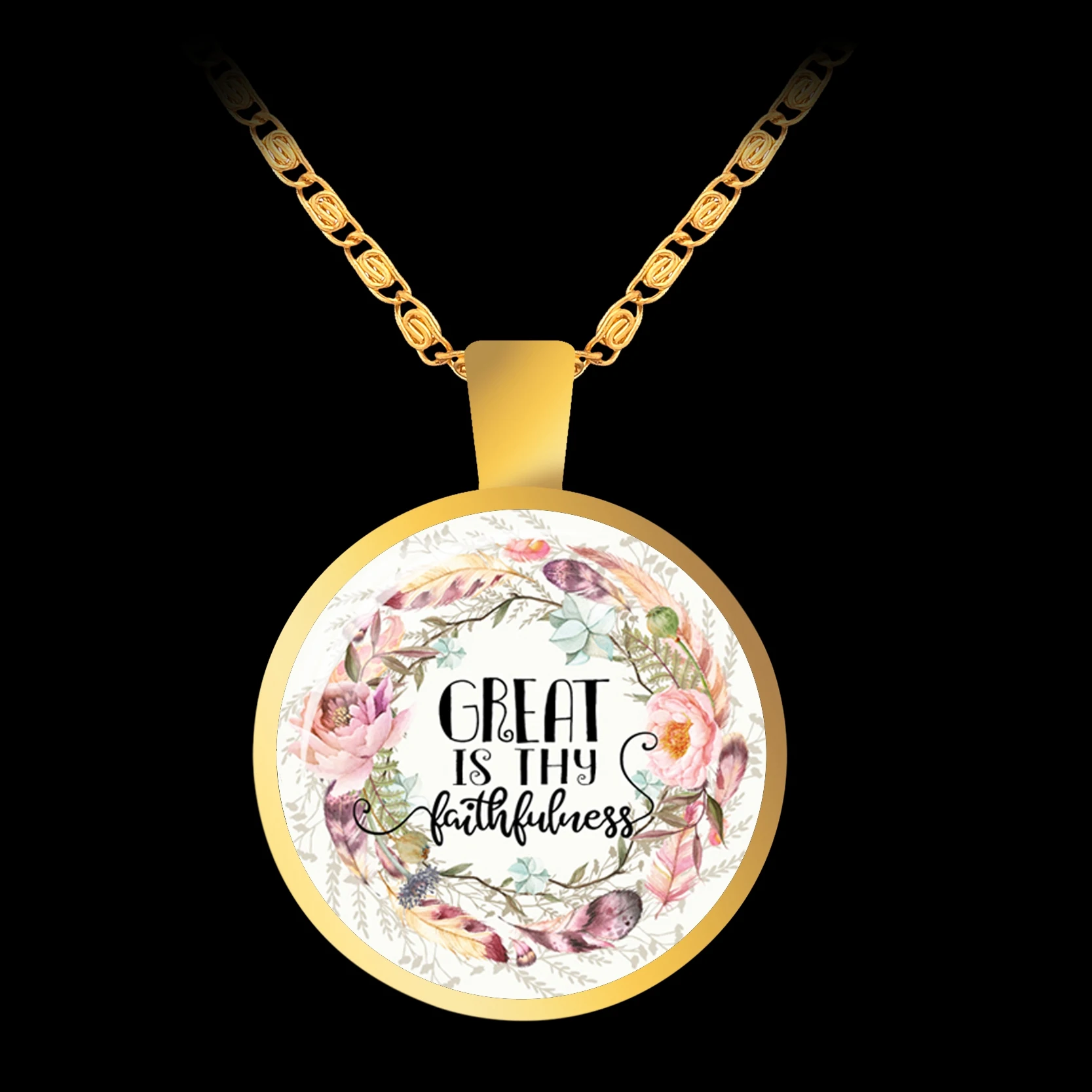 Библейский стих Цитата письмо стеклянный купол кулон ожерелье элегантные