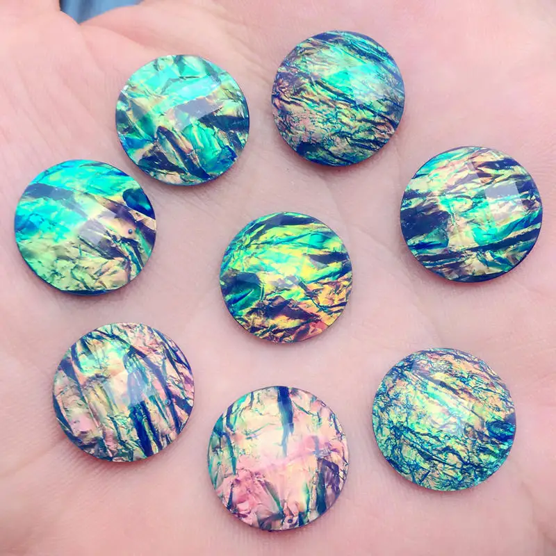 16 мм Красочные Кристаллы Стразы круглые стразы из смолы с плоским основанием