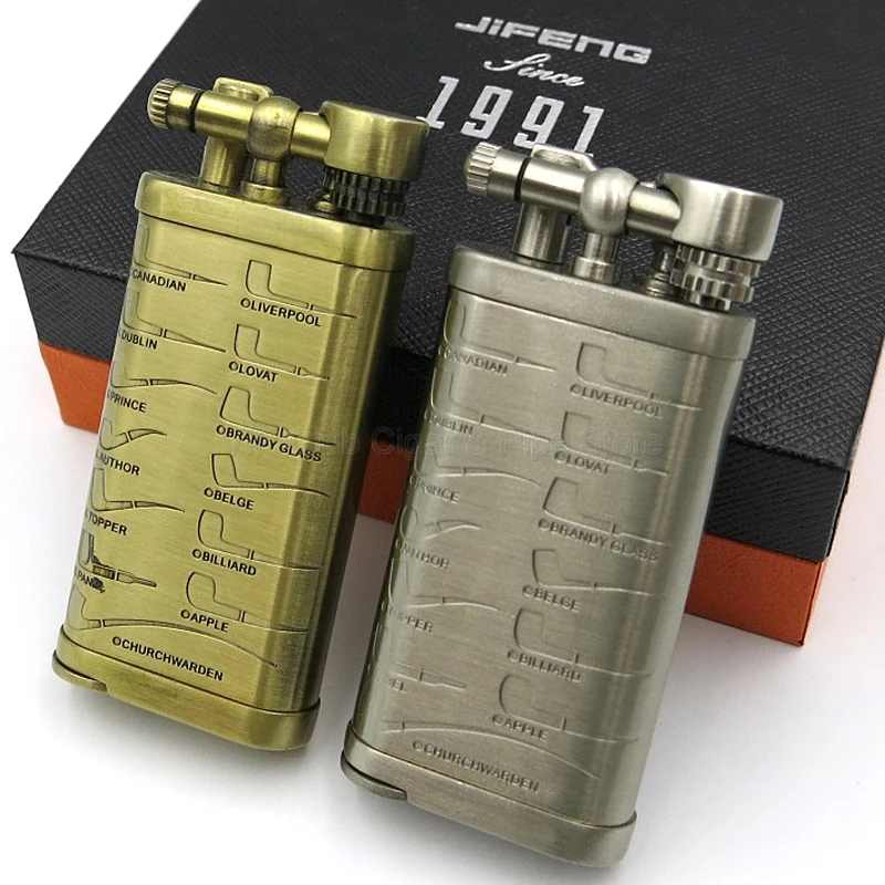 Jifeng винтажная металлическая медная труба газовое давление Ретро Зажигалка для
