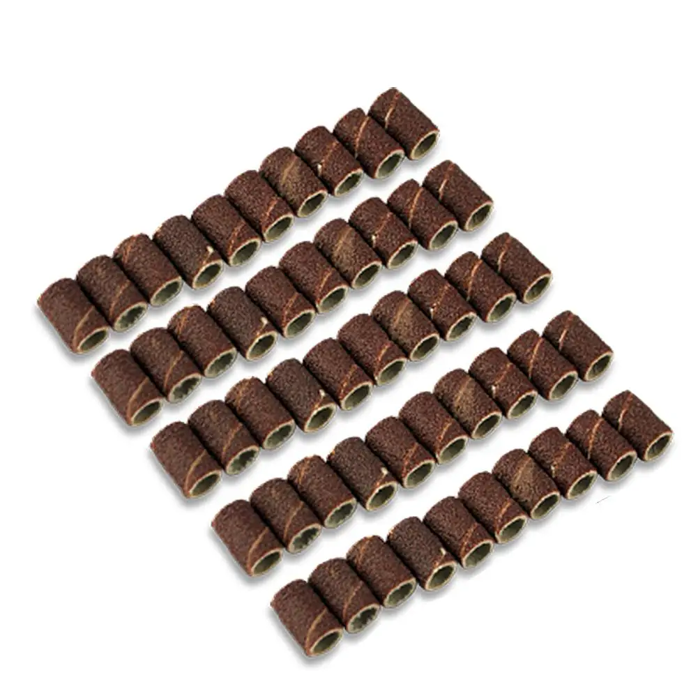 

100 шт 6 мм зернистость 80 120 180 барабанный шлифовальный ленточный набор с хвостовиком роторный инструмент сверла для ногтей абразивные инстру...