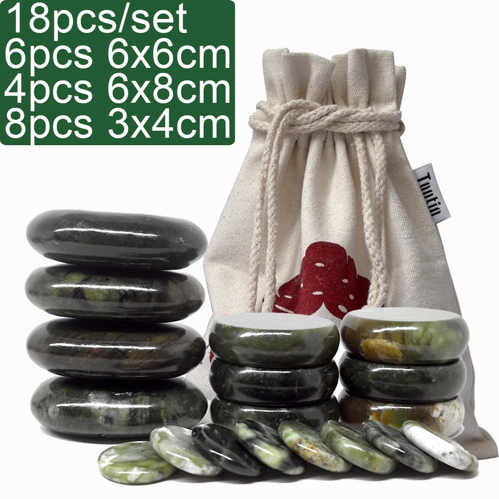 18 шт./компл. массажный набор с горячим камнем нагреватель коробка снятие стресса