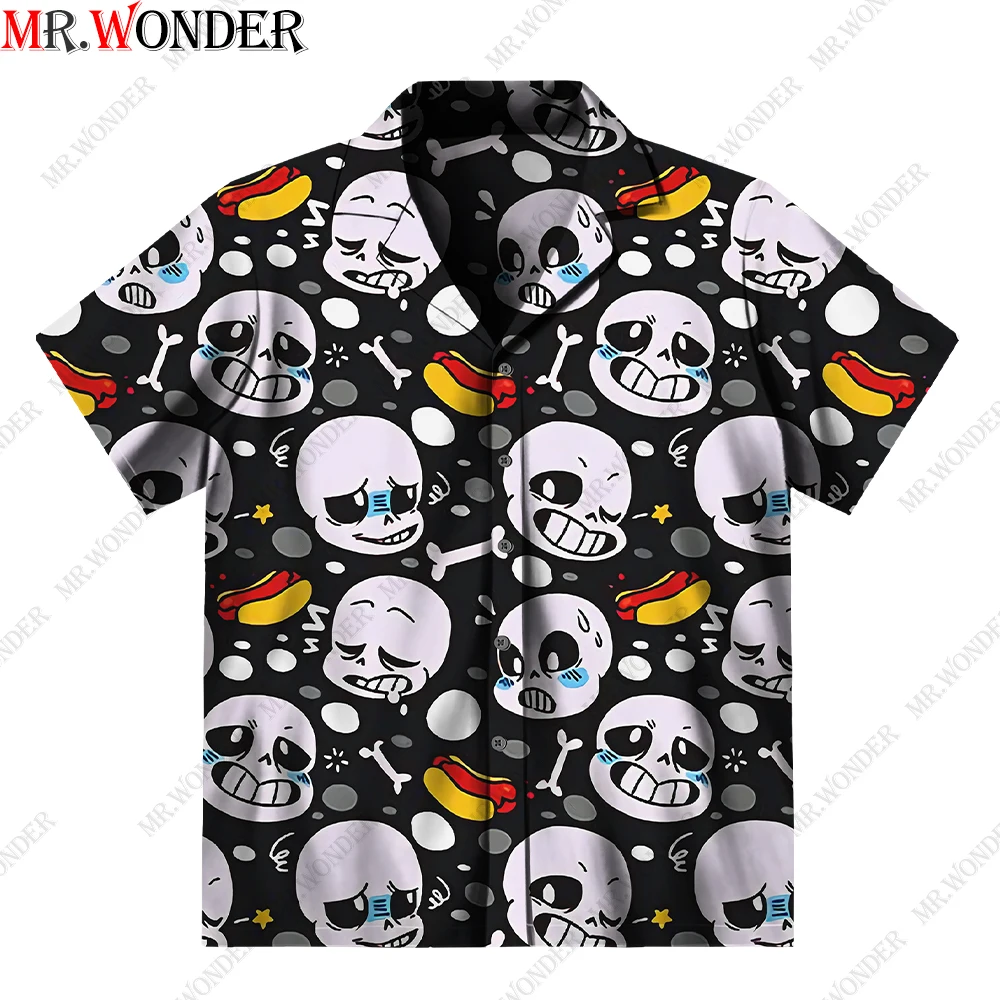 

Mr.Wonder Novelty 3D Beach Men's Game Pattern Print Shirt Hawaiian Casual Button Down Short Sleeve/Long Sleeve Shirt