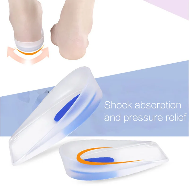 1Pair Silicone Gel Heel half Cushion Insoles Soles Relieve Foot Pain Protectors U-Shaped High Pads for Women | Обувь