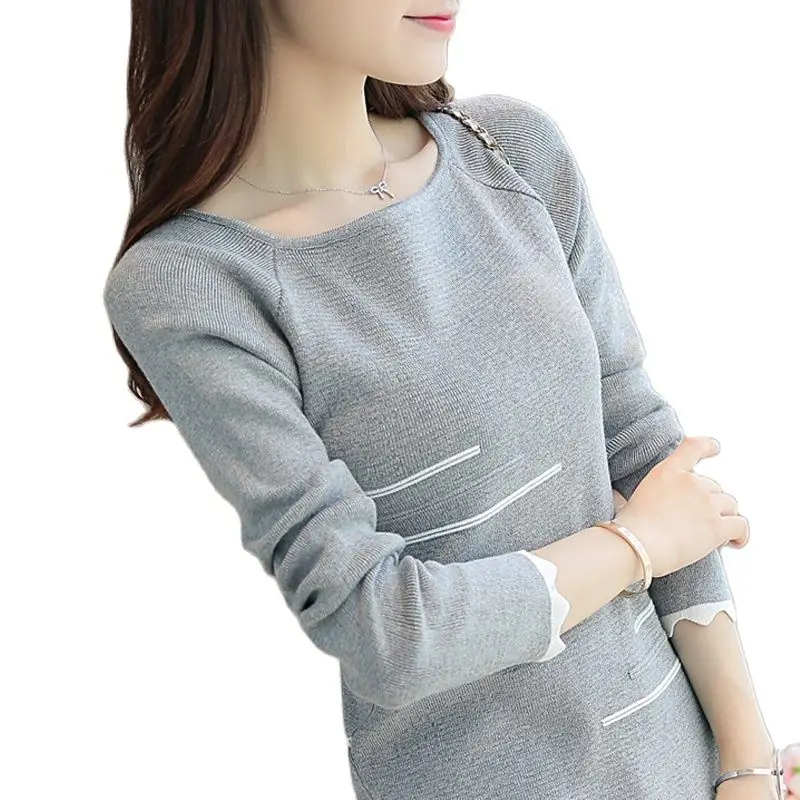 2021 Nova Primavera camisola das mulheres Moda Listrado pullovers Blusas feminina de slash collar blusas manga longa | Женская одежда