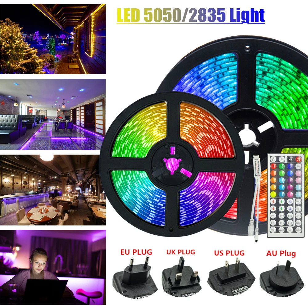 

RGB LED Strip Light Waterproof Background Lighting For Party Decoration Ribbon Flexible Remote Control 2835 5050 Strips Lamp