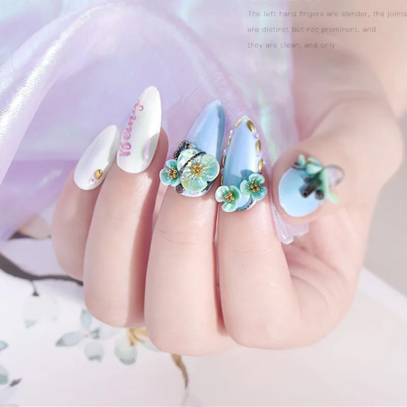 8 коробок лак для ногтей цветок разноплановый орнамент с цветочной заклепкой