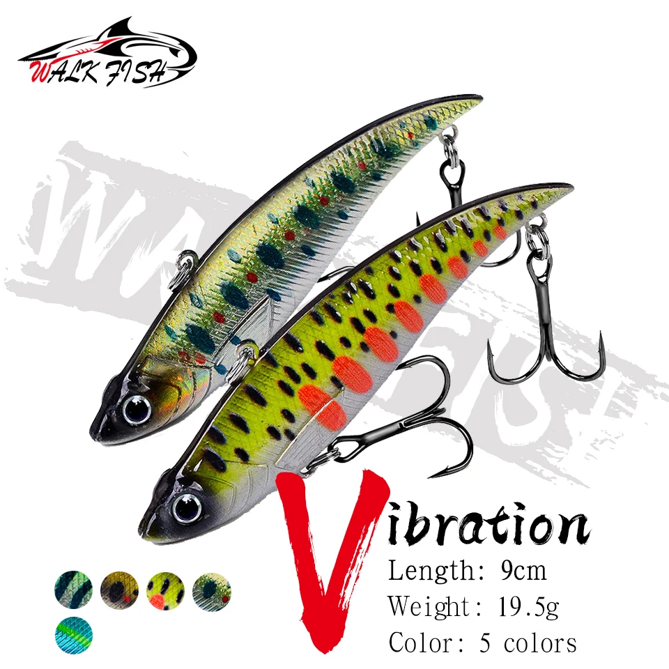 WALK FISH 1 шт. VIB приманки для подледной рыбалки 9 см 19 5 г кренкбейты погремушка