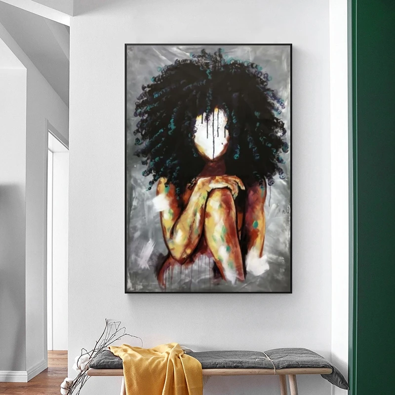 Абстрактная живопись в африканском стиле Для девочек на холсте настенные