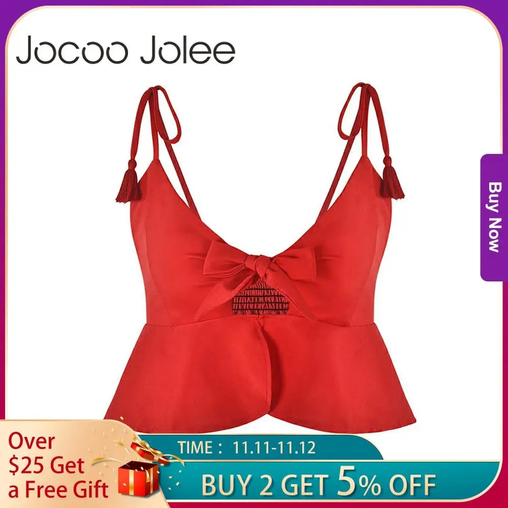 Женский топ с глубоким v образным вырезом Jocoo Jolee повседневный Свободный Топ