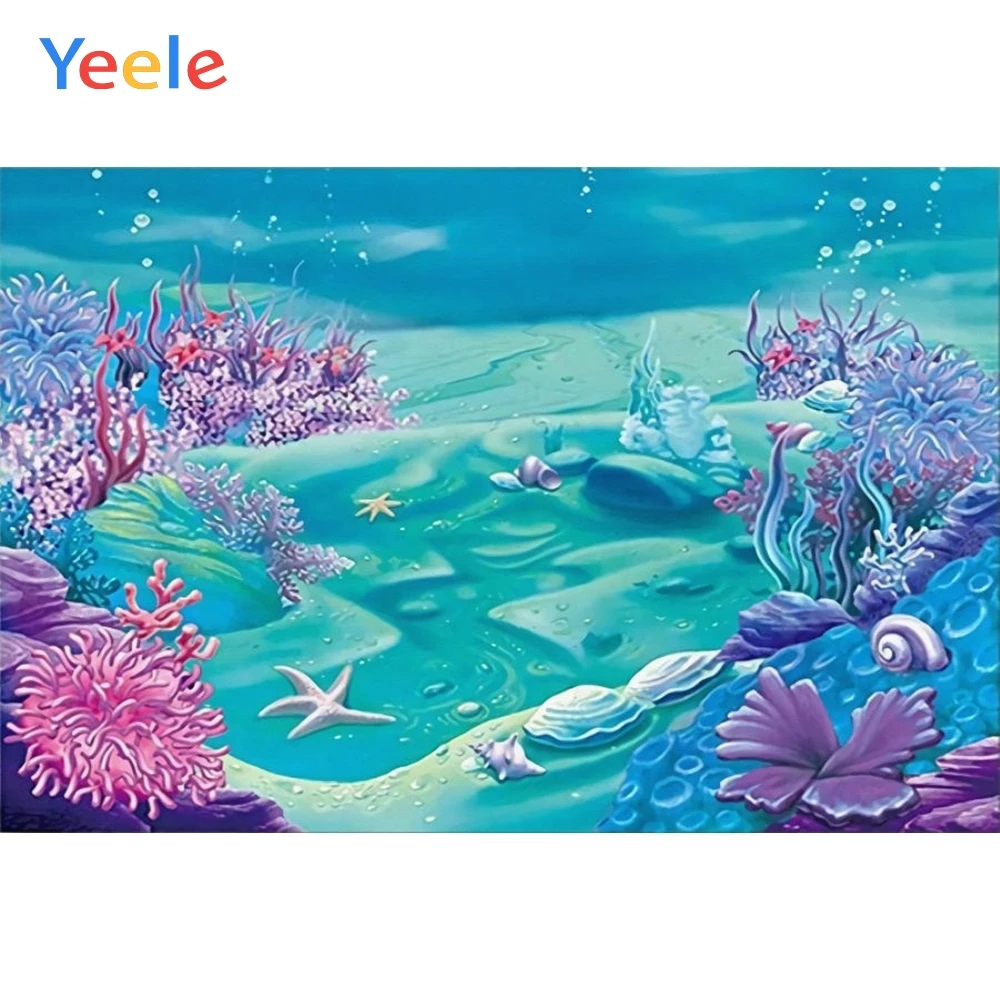 Виниловый фон для студийной фотосъемки с изображением морского дна чудес рыбы