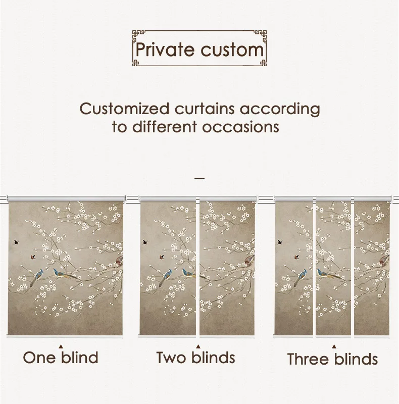 Chinese classical style Roller blinds Lotus flowers Birds Printing Blackout and daylight Window Blinds shades Bedroom balcony