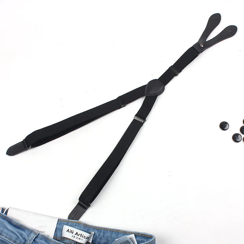 Регулируемые лямки для мужчин и женщин черные Y образные пуговицы эластичный