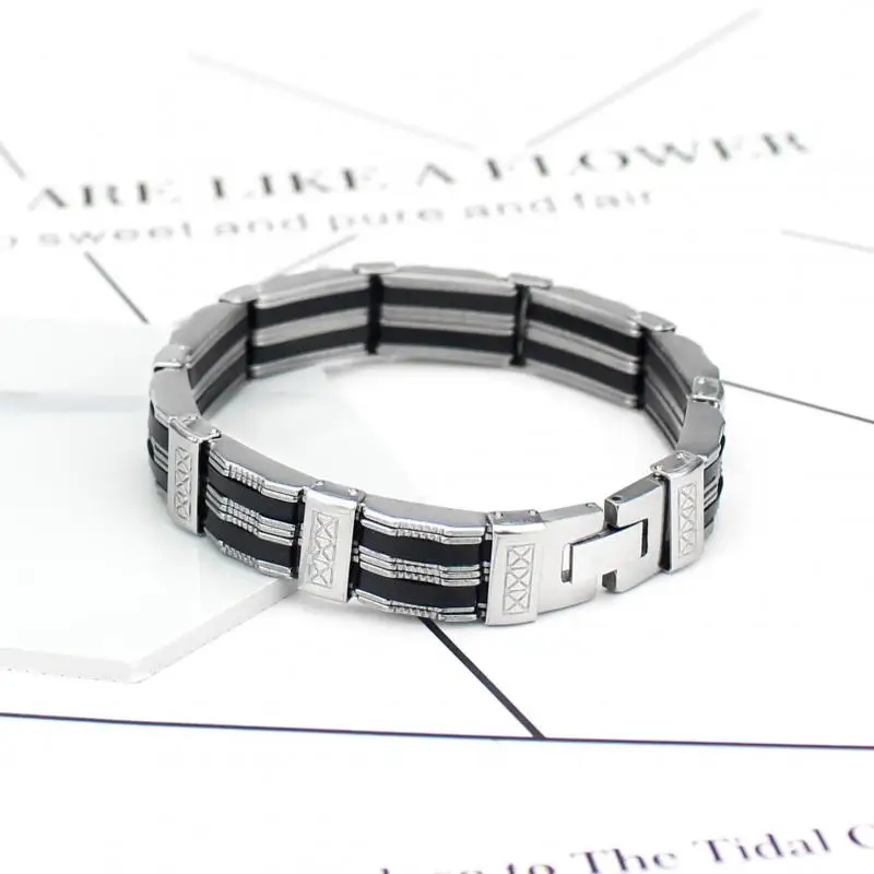 

Men's Personality Creative Design Domineering Titanium Steel Bracelet Hip Hop Rapper Prom Jewelry