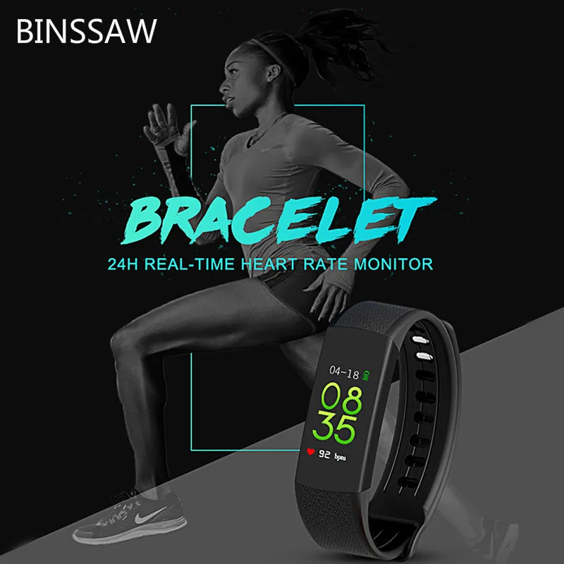 

BINSSAW Smart Watch Women Bluetooth Heart Rate Monitor Sport Watch IP67 Waterproof Digital Watches for IOS Android Lover's Gift