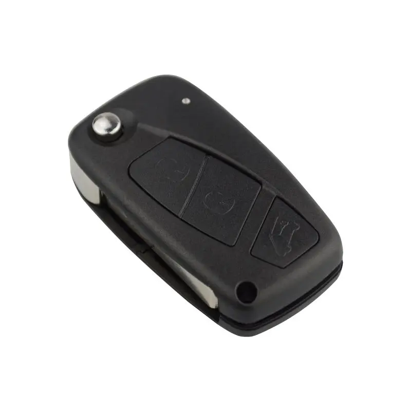 3B Black Key OkeyTech Флип обложка сменная дистанционный Автомобильный ключ оболочки для Fiat 500 Panda Idea Punto Stilo Ducato 3 кнопки Uncut Пустой клинок - Цвет: 3B Black Key