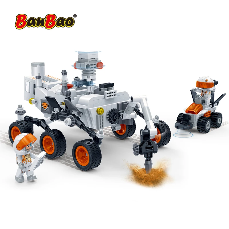 

BanBao изучение космоса Приключения Марса научный Rover машина исследовать DIY модели кирпичей игрушки для детей Подарки строительные блоки 6418