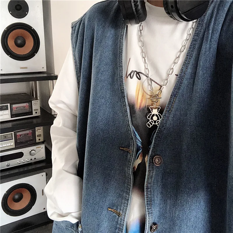 

2021 Spring Autumn Oversized Denim Vest For Women Korean Style Sleeveless Jacket Coat Women Ins WaistCoat Female