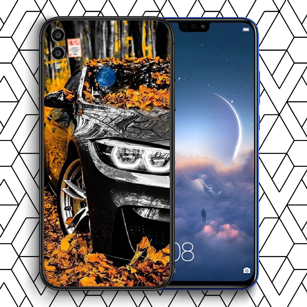 

Top Car For BMW Phone Case Cover Hull For HUAWEI Honor 7a 8s 8a 8x 9 9x 10 20 i Lite Pro black Coque Soft Cover Fashion Bumper