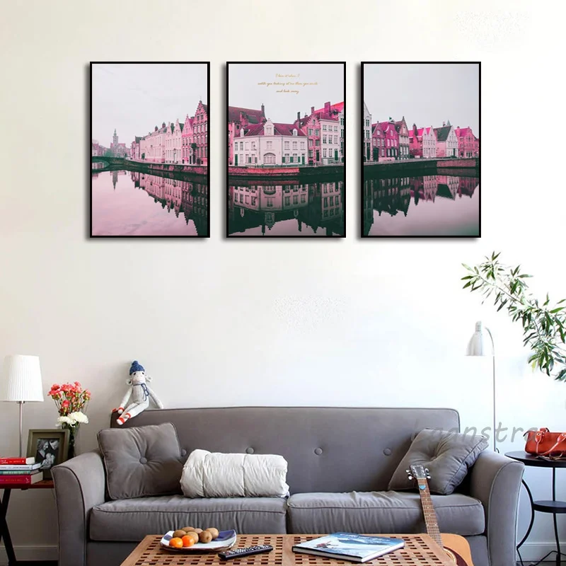 Современная архитектурная живопись в скандинавском простом стиле украшение для