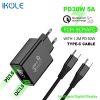 ikole pd charger pd30w quick charge qc4 qc4 0 qc3 0 supercharge for huawei samsung usb type c 20w fast charging for iphone 12 8