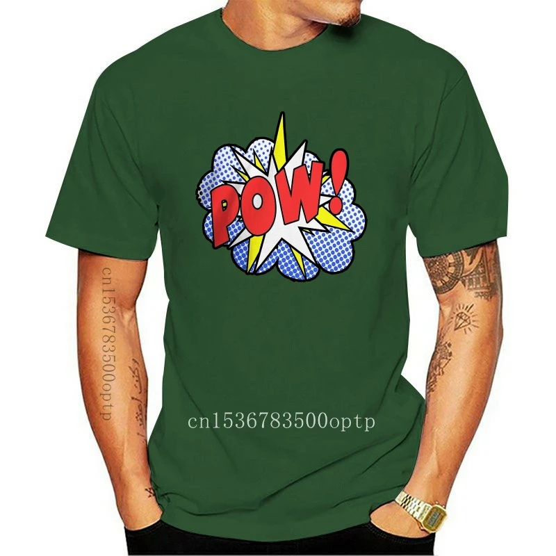 

Мужской комикс в стиле ретро Pow! Забавная футболка с пузырьками, мужские высококачественные хипстерские футболки с принтом на заказ