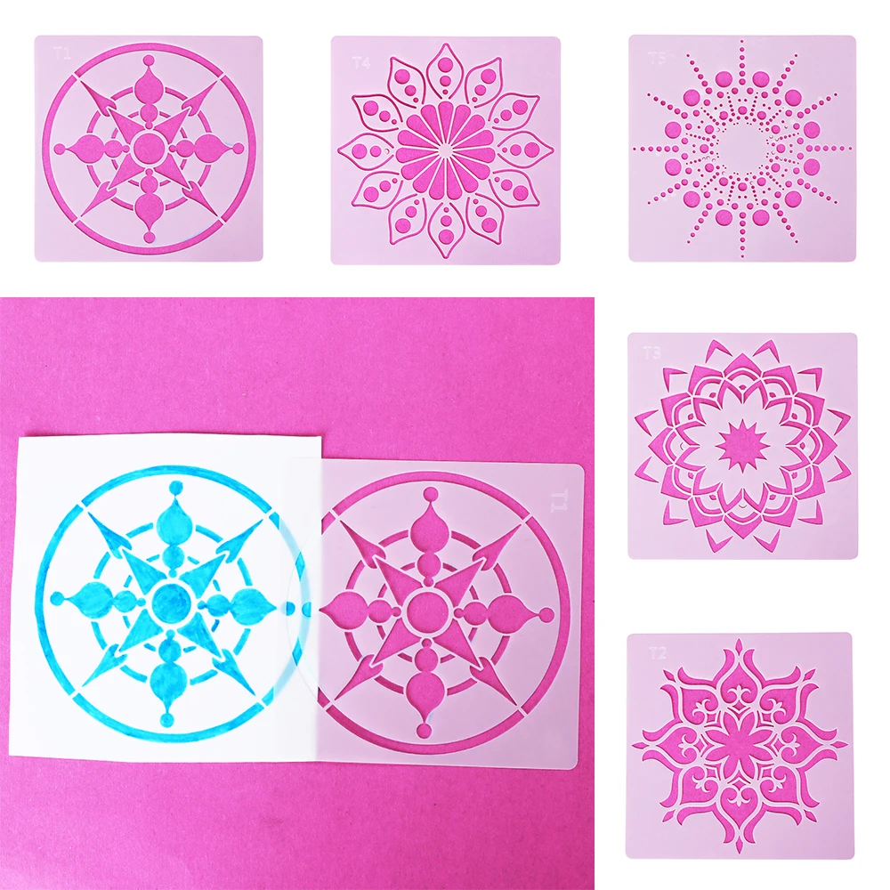1 шт. DIY ремесло Мандала вспомогательный шаблон Трафаретный Скрапбукинг штамп