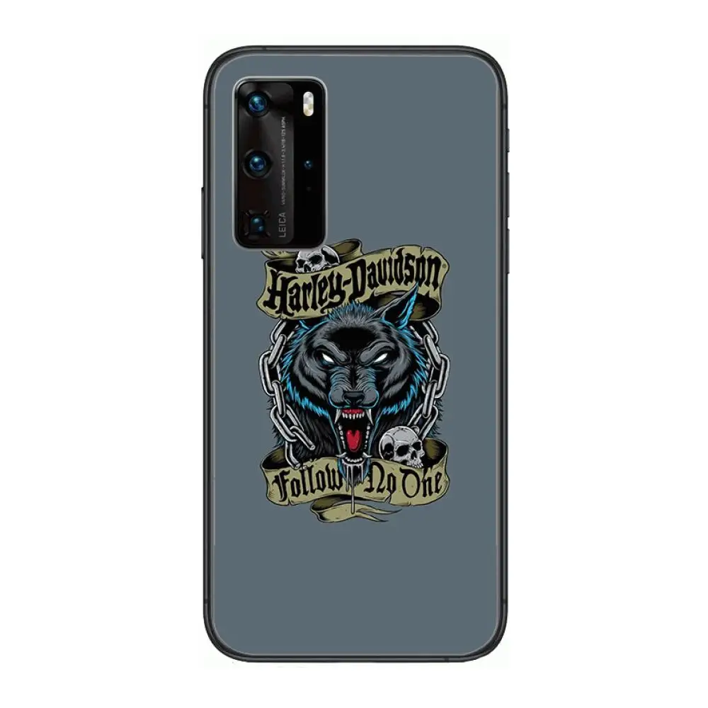 

Harley Motorcycle Davidson Phone Case For Huawei P 40 30 20 10 9 8 Lite E Pro Plus Black Etui Coque Painting Hoesjes comic fash