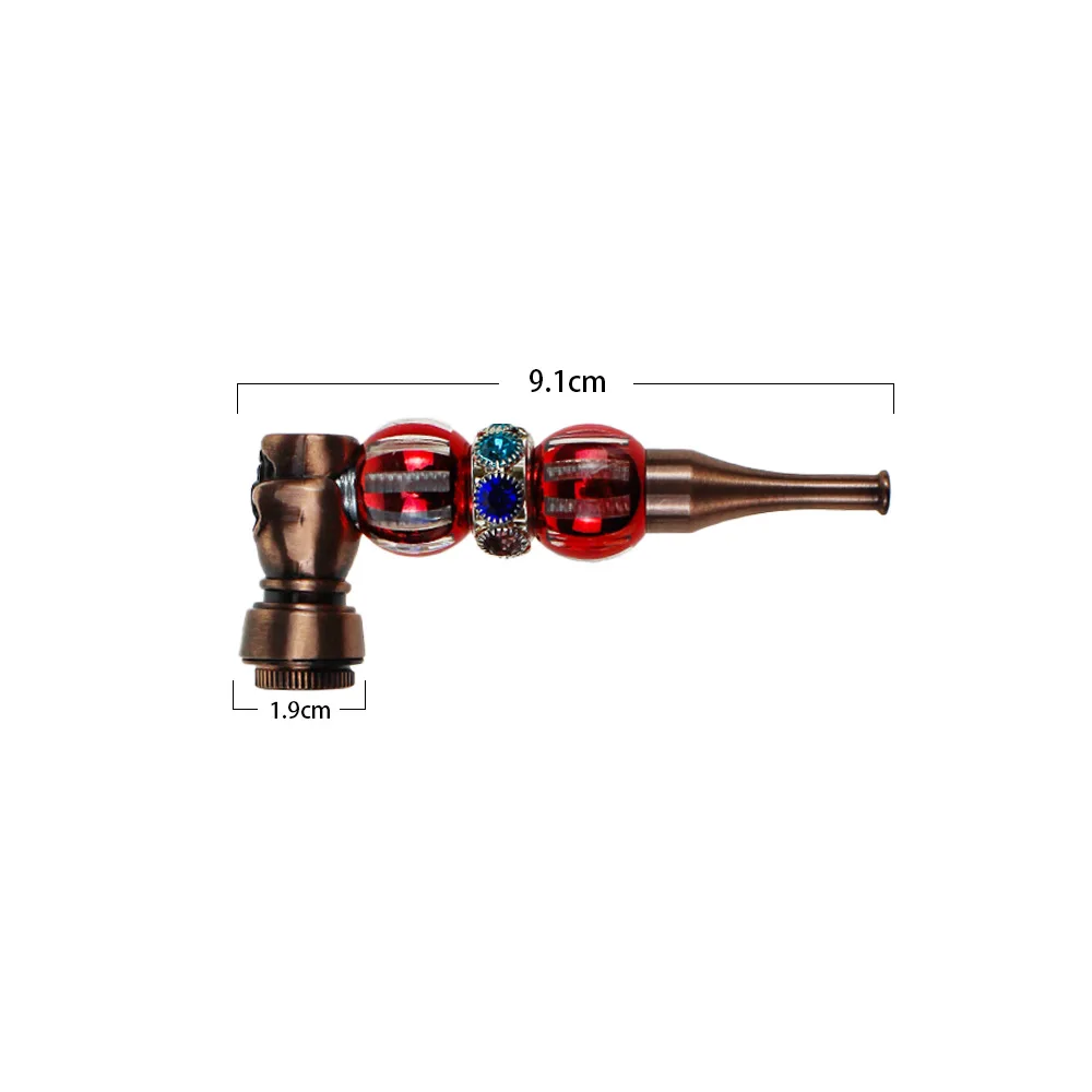 

2020 new metal small pipe 91mm zinc alloy skull pipe, detachable pipe with cover bead smoking pipe