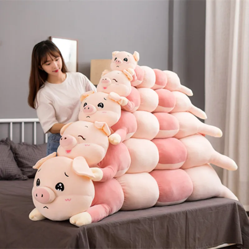 

80/100/120 см милый динозавр единорог плюшевые игрушки большой размер Huggable животные Длинная Подушка куклы Мягкие плюшевые игрушки Хаски свинка ...