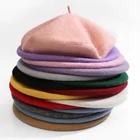 Женский берет французский художник, теплая зимняя шапка, винтажный однотонный берет, Элегантные зимние женские шапки