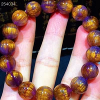 natural purple cacoxenite auralite 23 red bracelet 12mm women beads gold rutilated quartz genuine cacoxenite aaaaaa