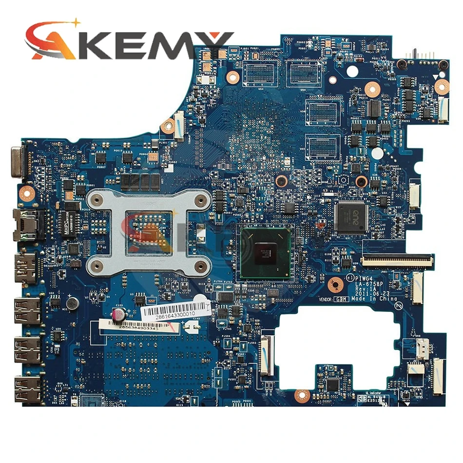 

LA-6758P REV:1.0 Motherboard For Lenovo IdeaPad G770 Y770 Laptop Motherboard LA-6758P REV:1A HM65 DDR3 Mainboard 100% fully test
