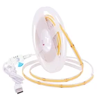 Фонарь с пассивным инфракрасным датчиком движения FOB COB Light s DC 5 В, питание от USB, монолитный блок светодиодных лент, высокая плотность, 320 светодиодов, ленточный шнур, гибкая светодиодная лента