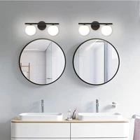black 2 light vanity wall light fixtures 32cm globe glass bathroom mirror light modern wall bar sconce for powder room bedroom