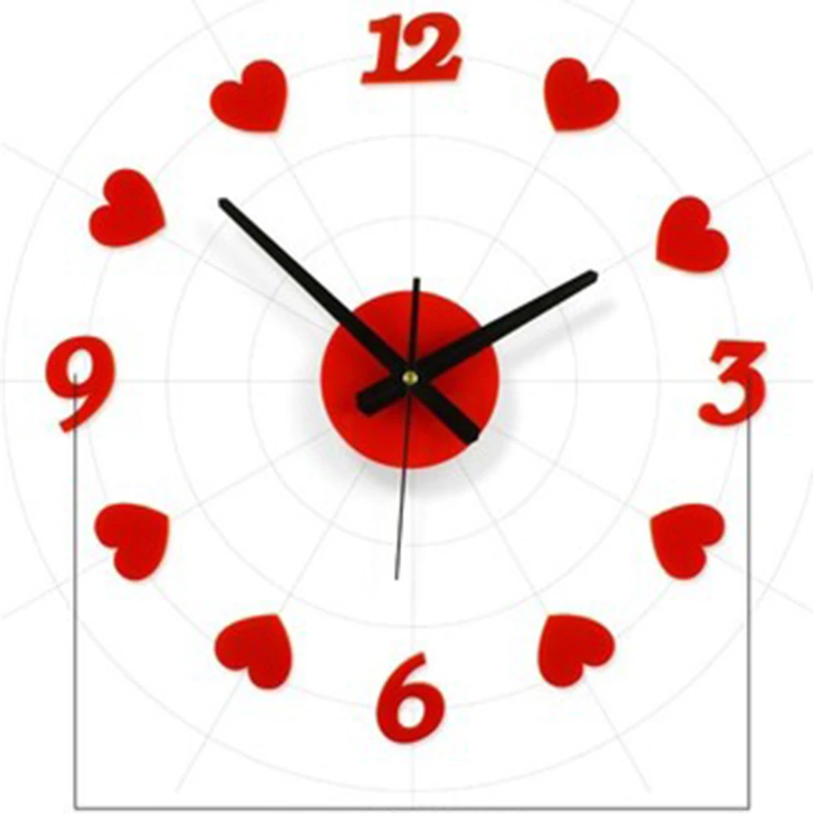 Бесшумные настенные часы стикер модные 3d большие цифровые современные гостиная