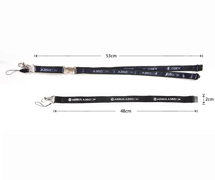 Черный шнурок с металлической пряжкой для самолета удостоверения личности |