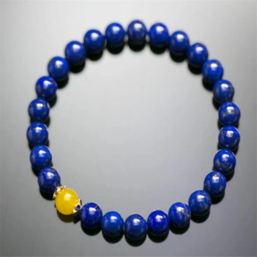 8 мм топаз лазурь драгоценный камень мала стрейч браслет бусины монах медитация